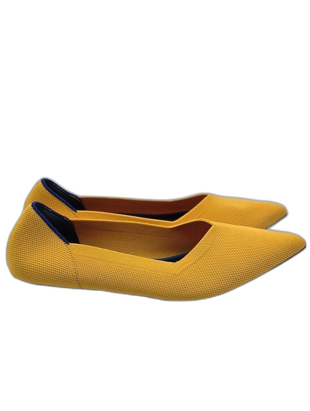 Women’s Pointed Toe Yellow Flats Size 39